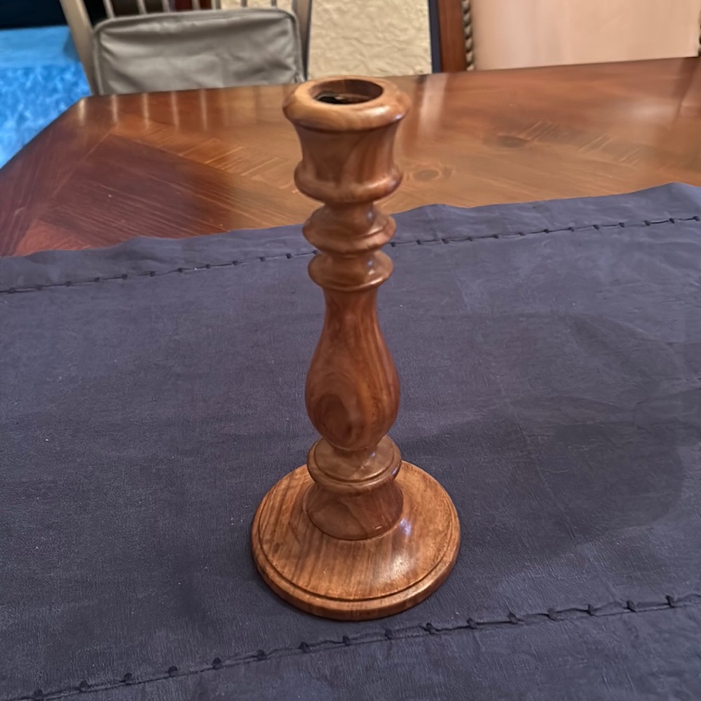 Wood candle holder